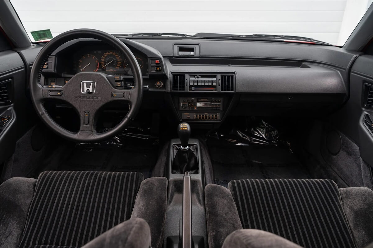 A front view of the used Honda Prelude's interior