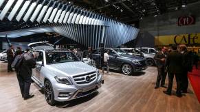 A 2014 Mercedes-Benz GLK on display at an auto show.