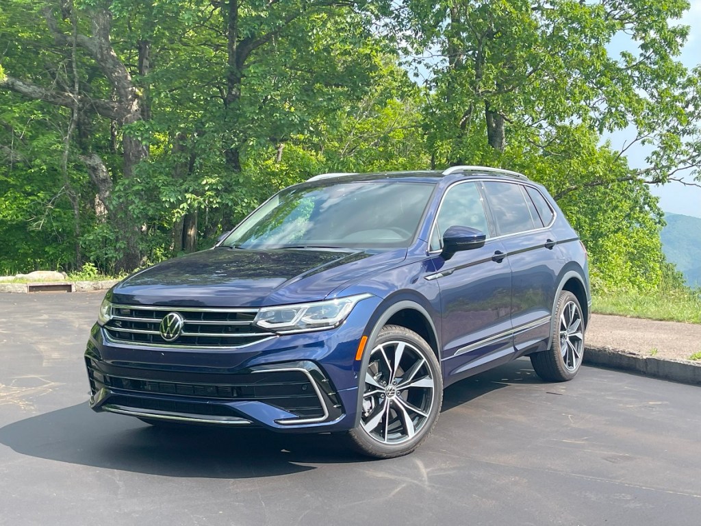 The 2023 Volkswagen Tiguan parked by a scenic view