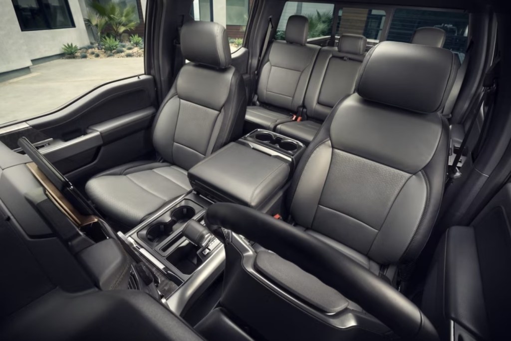 The 2023 Ford F-150 interior and backseat