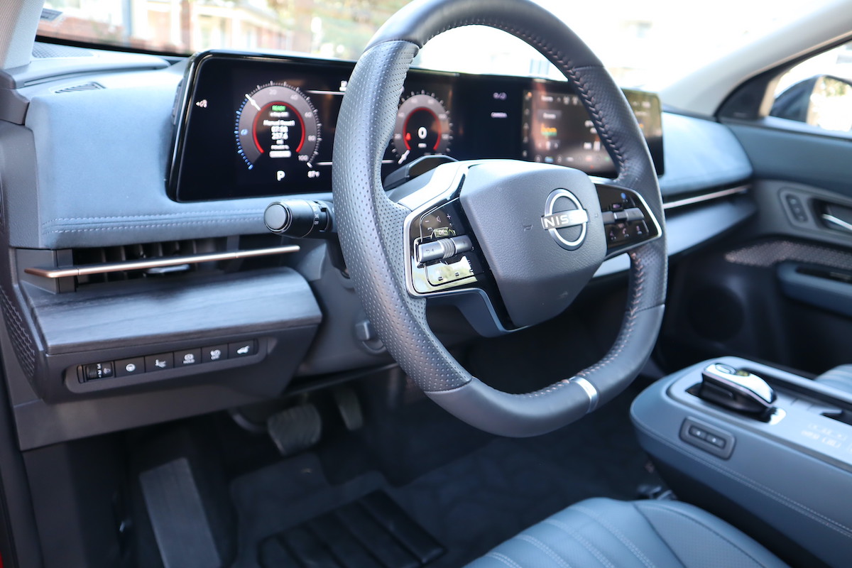 2023 Nissan Ariya dashboard and steering wheel