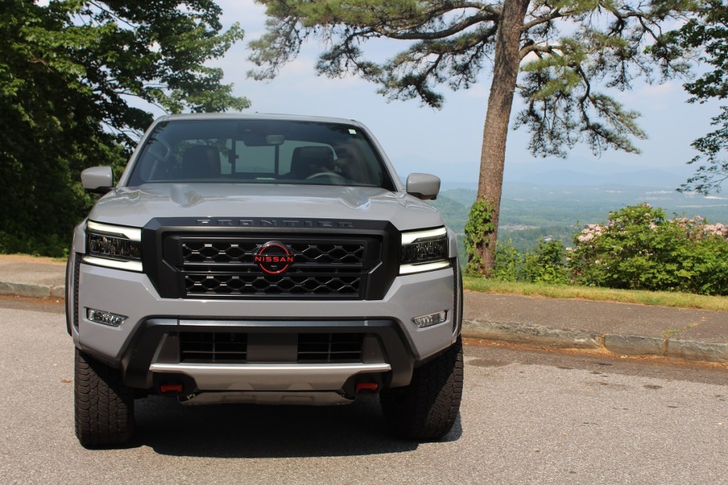 The front face of the 2023 Nissan Frontier