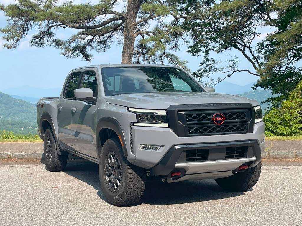The 2023 Nissan Frontier near a scenic mountion view