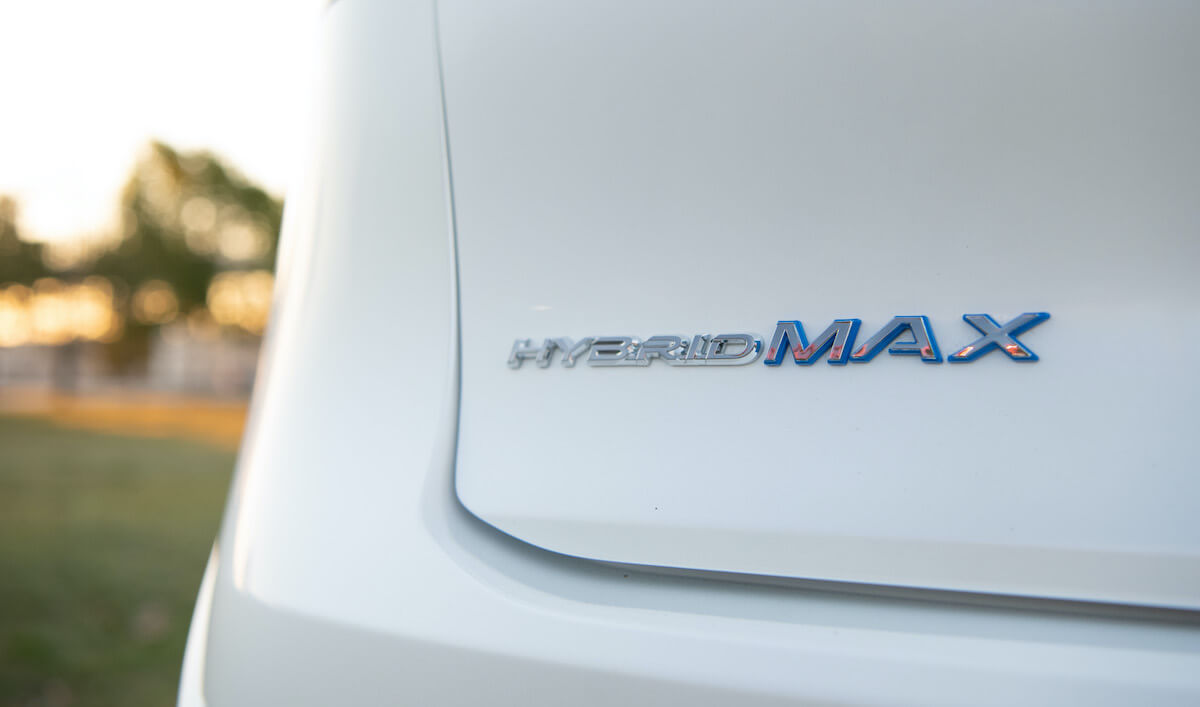 The Hybrid Max badge on the 2023 Toyota Crown Platinum 