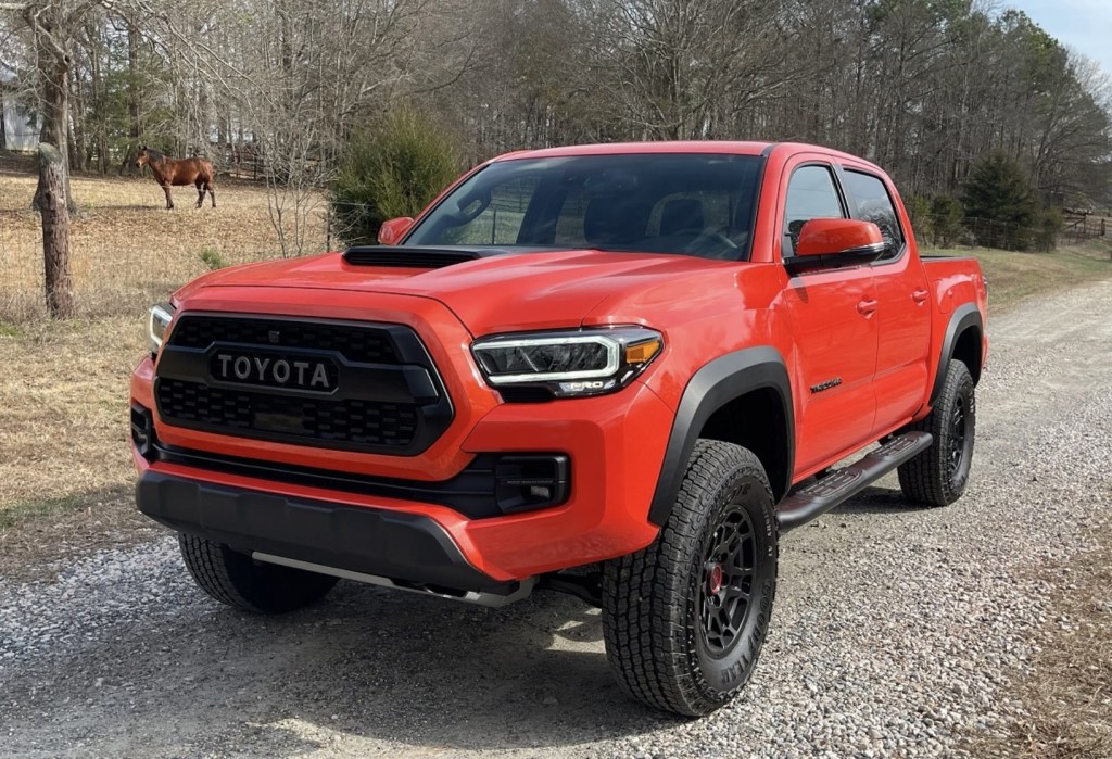 The 2023 Toyota Tacoma off-roading on a gravel trail 