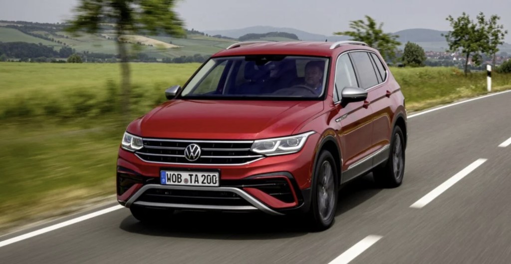 The 2023 Volkswagen Tiguan driving on the pavement