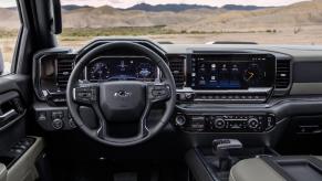 An interior view of a new 2023 Chevy Silverado.