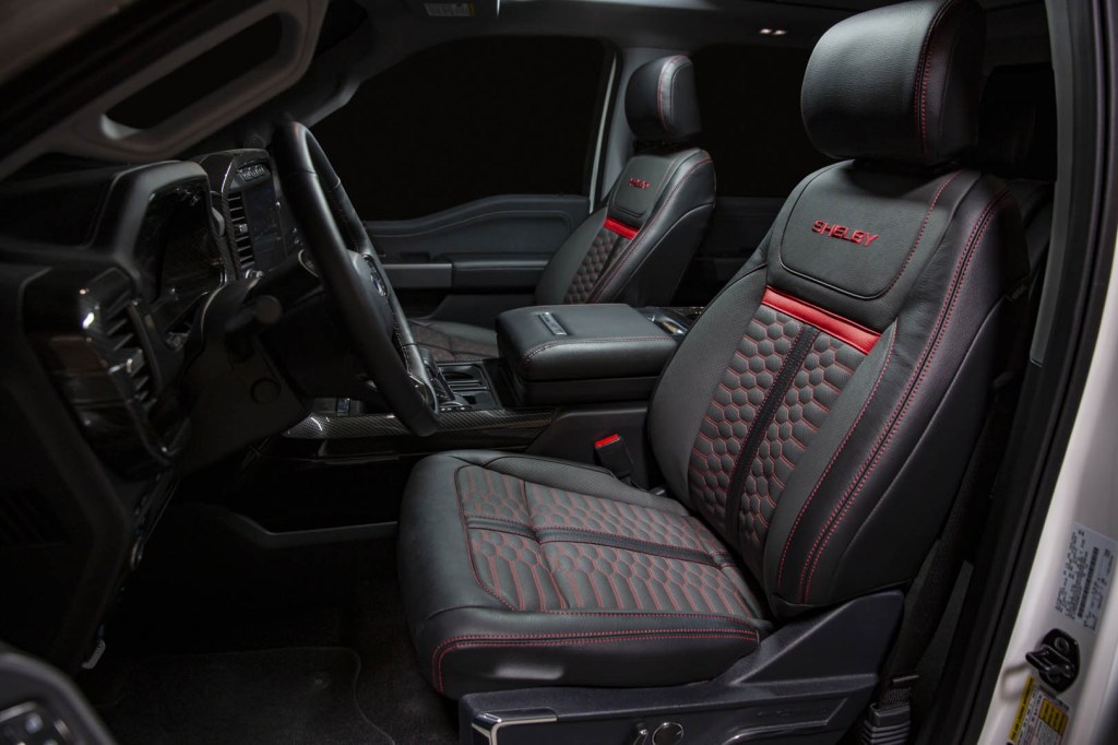 The 2023 Ford F-150 Shelby interior from the driver's side