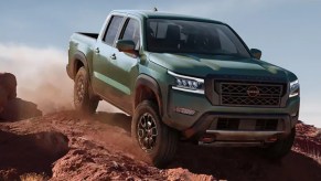 Green 2023 Nissan Frontier in outdoor setting