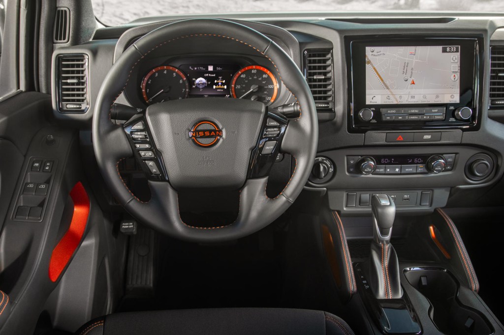 The tech and dashboard in the 2023 Nissan Frontier