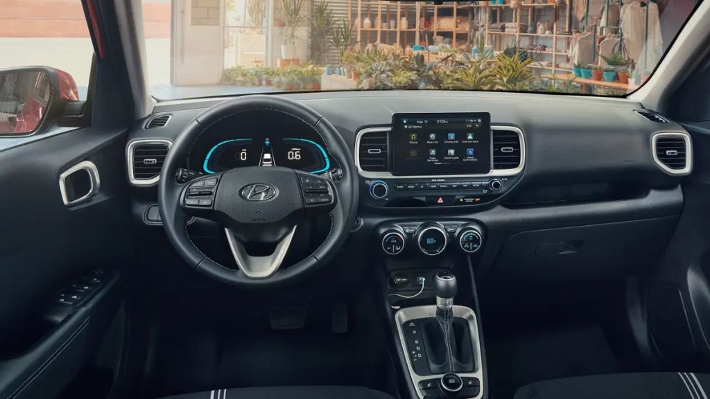 Gray 2023 Hyundai Venue sub-compact SUV interior