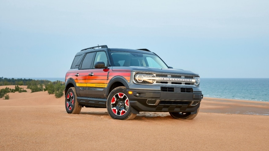 2024 Ford Bronco Sport Free Wheeling Edition parked on a beach