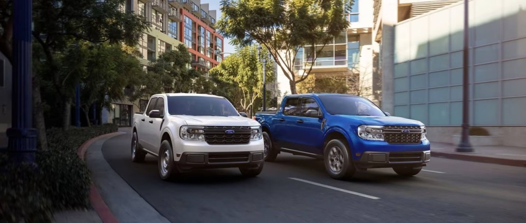 Two Ford Maverick models on the highway