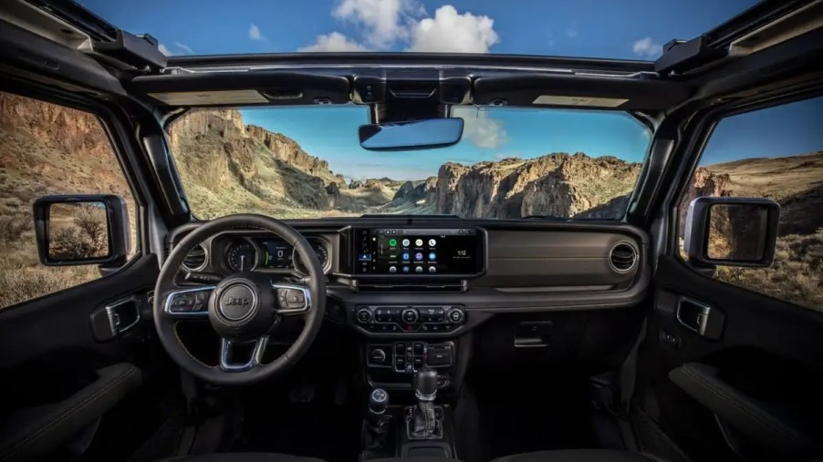 2023 Jeep Wrangler 4xe interior with no top