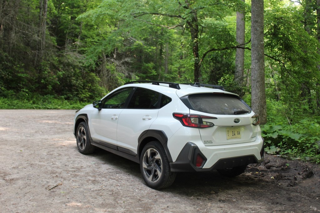 The 2024 Subaru Crosstrek parked in the woods