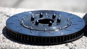 A brake rotor during the NASCAR Cup Series Kwik Trip 250 in Elkhart Lake, Wisconsin