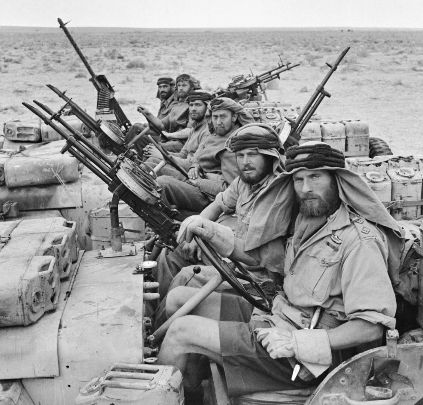 British SAS in Desert Storm sitting in Jeeps