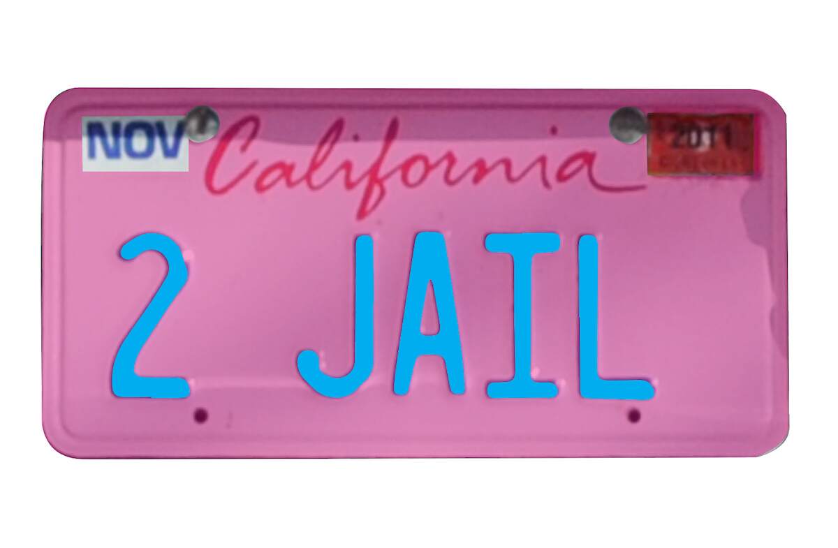 An illegally wrapped California license plate