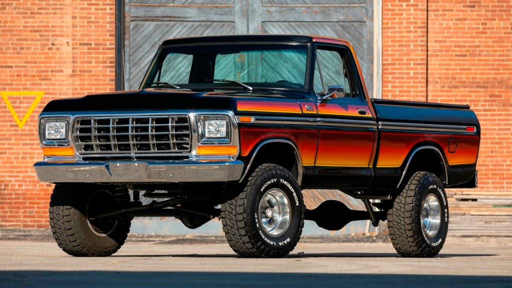 This vintage special edition pickup truck is a Ford F-150 Free Wheeling. 