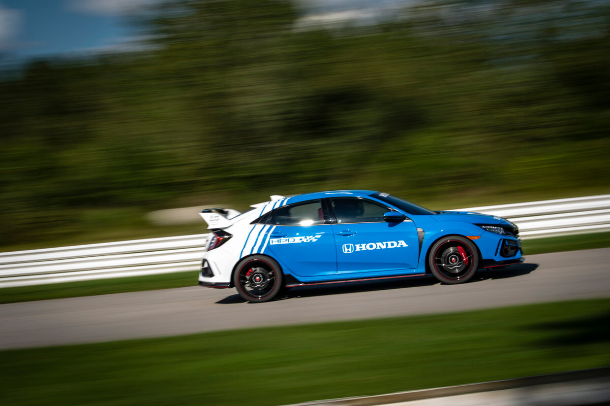 Honda Civic Type R pace car on a track