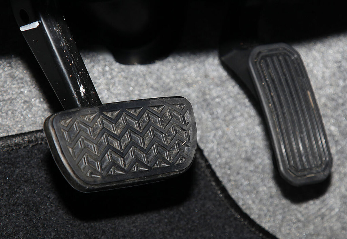 A brake and accelerator pedal in toyota