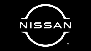 A black and white new Nissan logo.