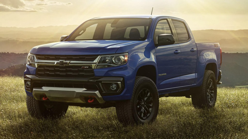 The 2022 Chevy Colorado parked in gas