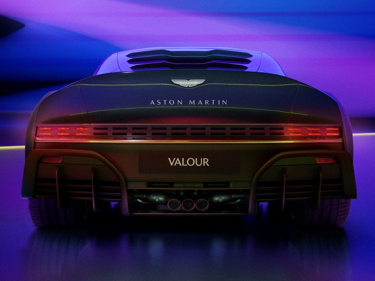 Aston Martin Valour straight-on from the back