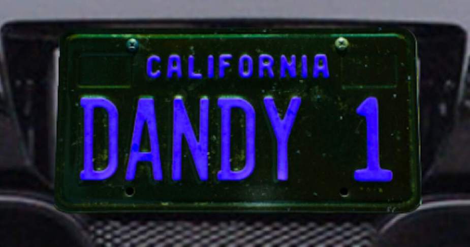 An illegally wrapped California license plate