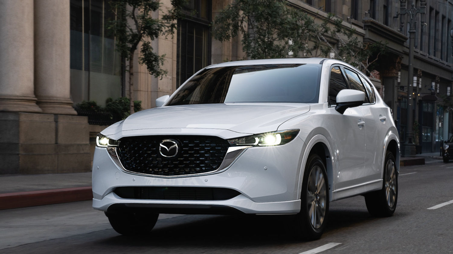 This affordable small SUV is Mazda's CX-5 in white
