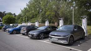 Electric cars charging at an EV charging station is one place vulnerable to hackers