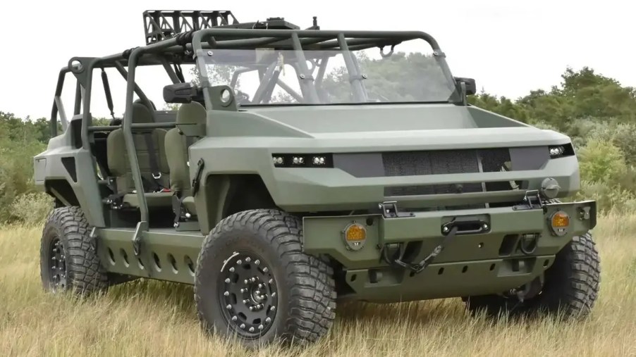 GM Defense GMC Hummer EV mil-spec concept in field