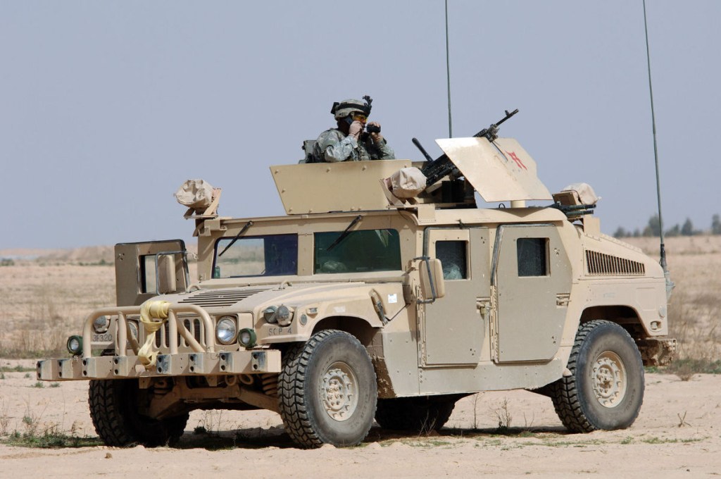 Original Army Humvee military vehicle in Afganistan