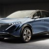 2023 Nissan Ariya EV in studio shot.