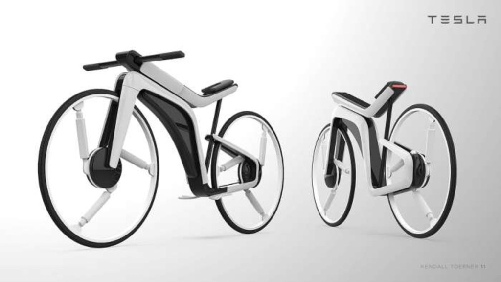 Tesla Model B e-bike concepts in studio publicity shot