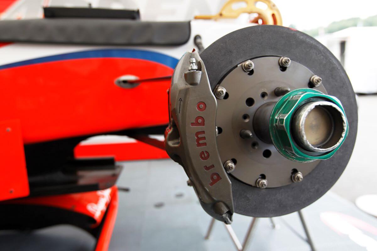 A Brembo brake disc where a thermlock piston would be placed
