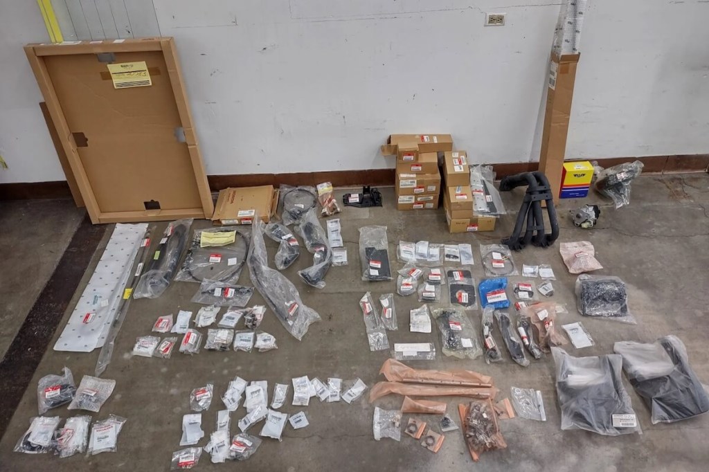 The spare engine parts included with the Honda CR-X sale