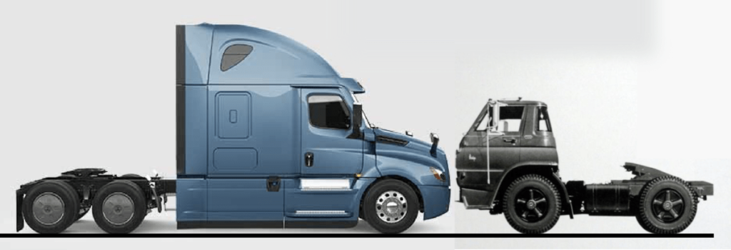 Conventional vs Cab-over semi-trucks face-to-face