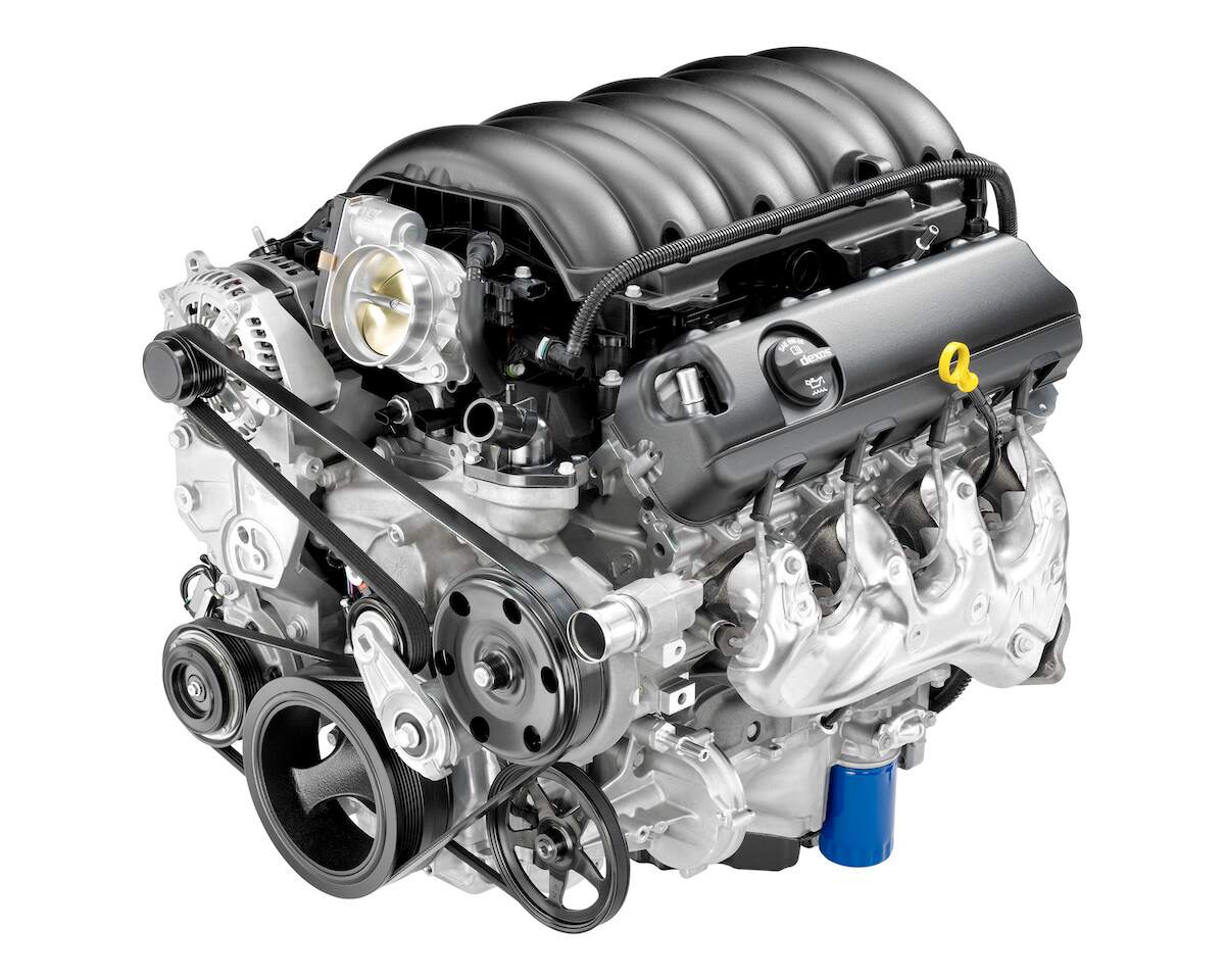 Silverado V8 problems: 2014 6.2L V8 EcoTec3 engine on a white background