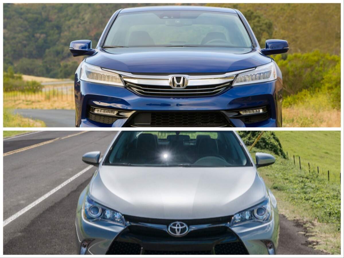 A 2017 Honda Accord (top) and a 2017 Toyota Camry