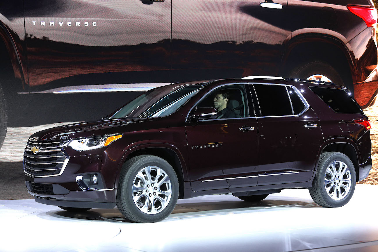 The 2018 Chevrolet Traverse SUV is shown its reveal at the 2017 North American International Auto Show. This is a premier used 3-row SUV
