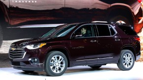 The 2018 Chevrolet Traverse SUV is shown its reveal at the 2017 North American International Auto Show. This is a premier used 3-row SUV