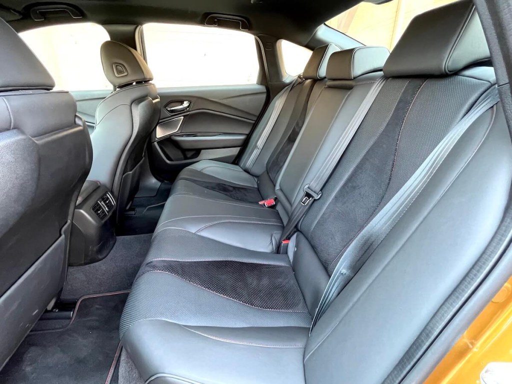 The rear seat in the 2023 Acura TLX Type S
