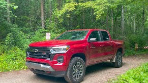 The 2023 Chevy Colorado off-roading in the woods