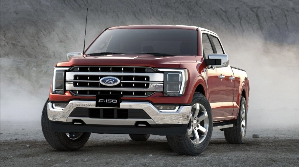The 2023 Ford F-150 kicking up dust 