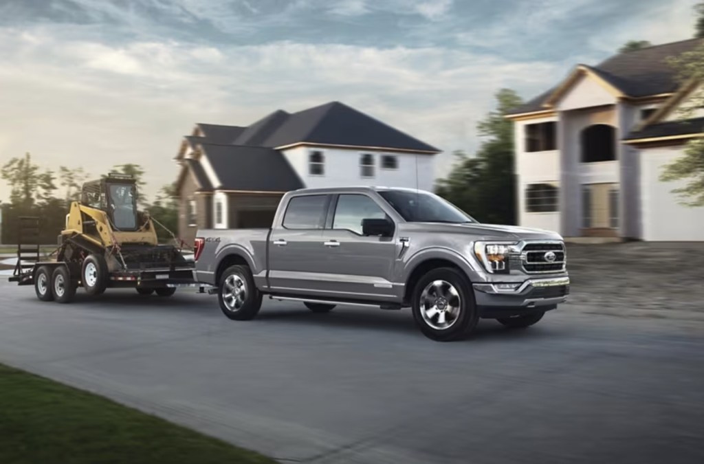 The 2023 Ford F-150 pulling a trailer 