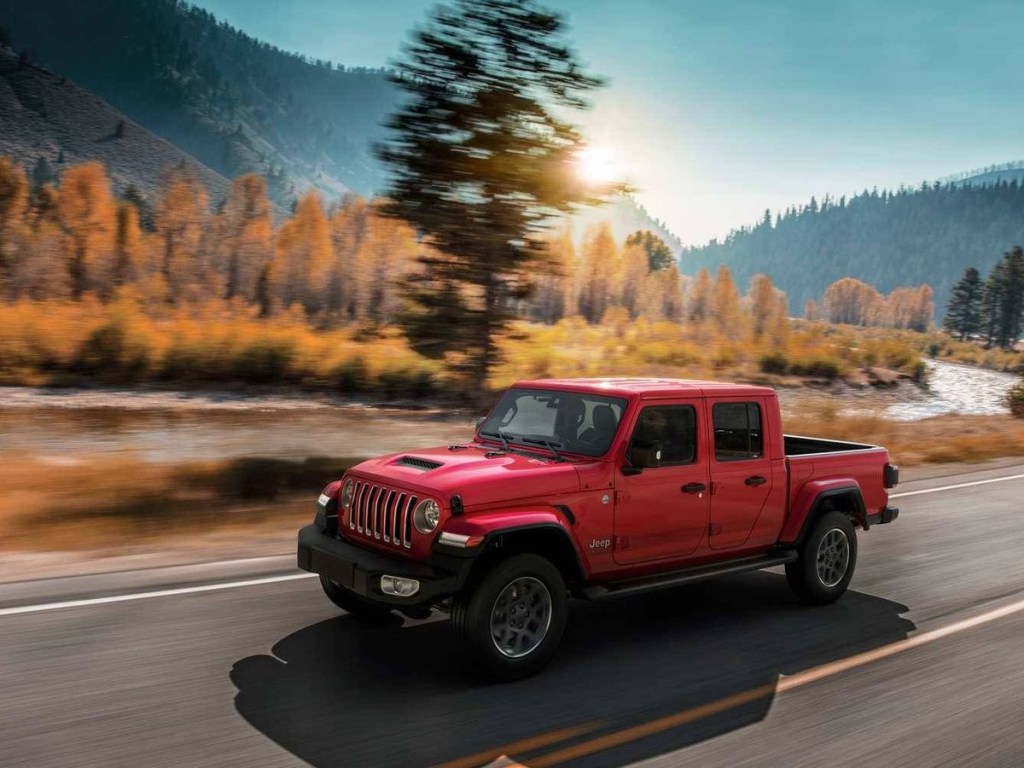 The 2023 Jeep Gladiator driving on the road 