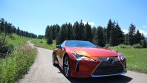 A front corner view of the 2023 Lexus LC 500