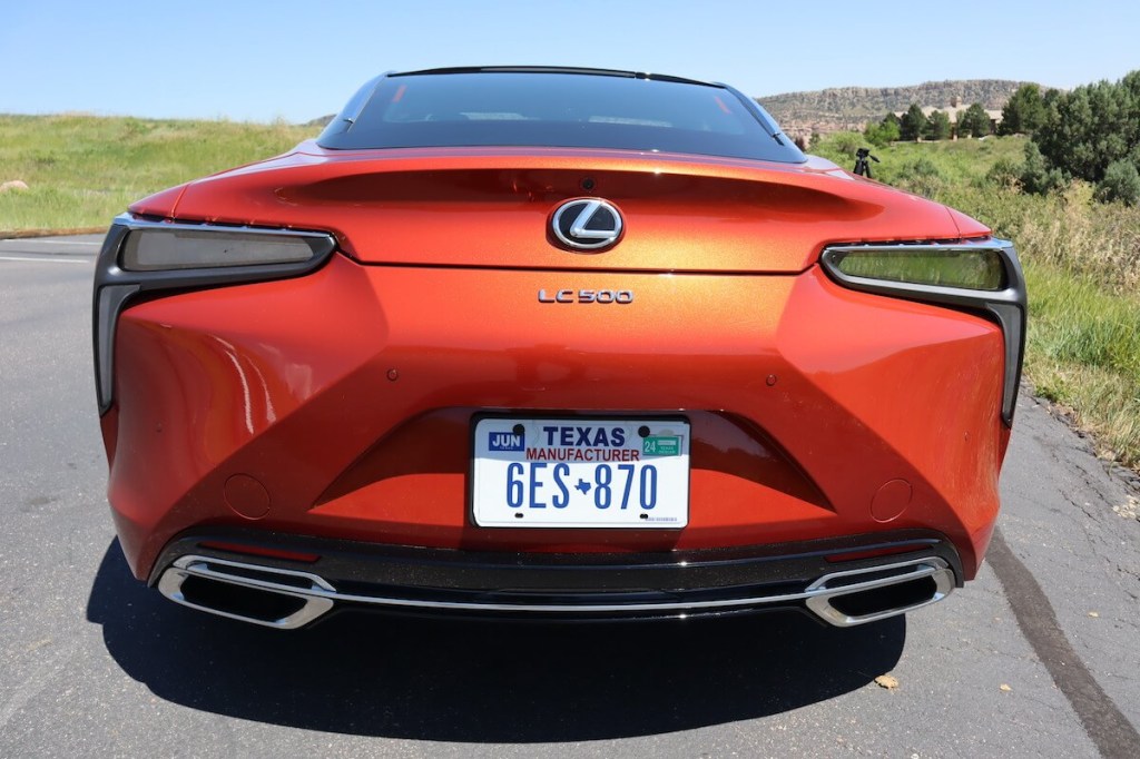 A rear view of the 2023 Lexus LC 500