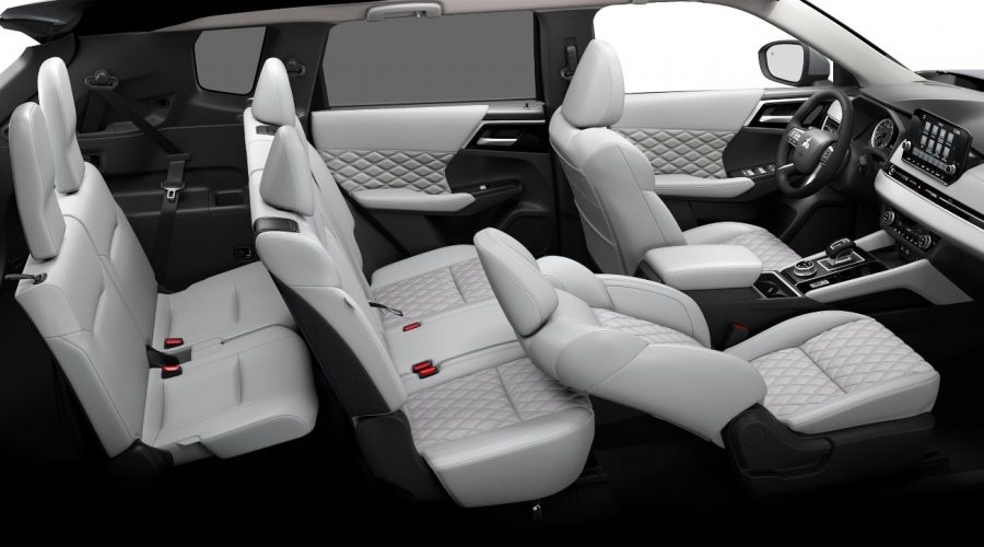 The 2023 Mitsubishi Outlander PHEV interior with the 3rd row